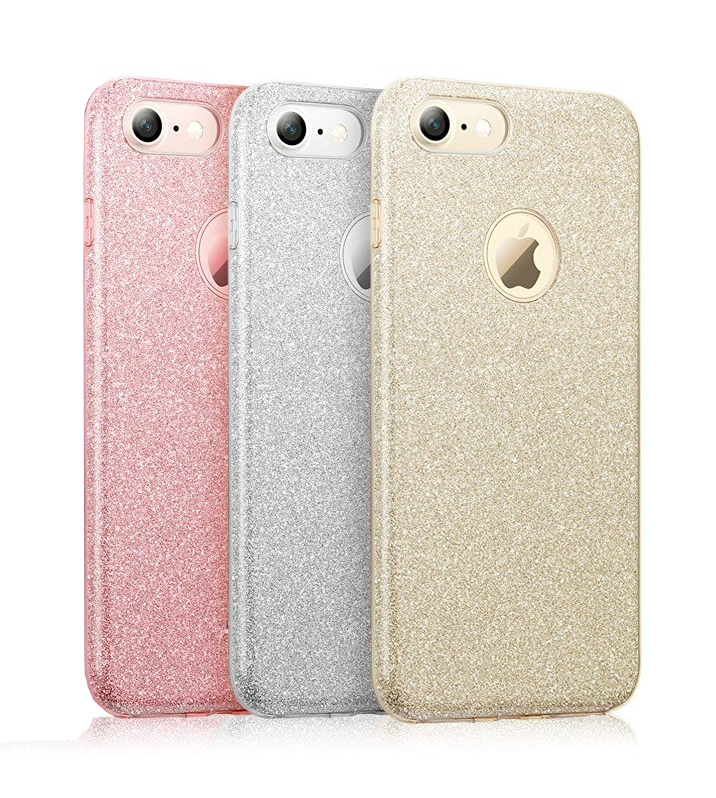 stam Lengtegraad Begunstigde Apple iPhone 6/6S 3 in 1 Glitter Hoesje Goud - JustXL