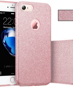 verschil Vleien commando Apple iPhone 7/8 Plus 3 in 1 Glitter Hoesje Roze - JustXL