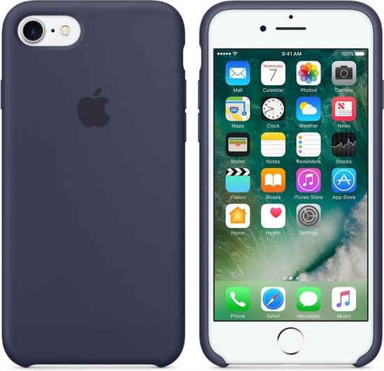 niettemin Aanbod Psychologisch Apple Siliconen Hoesje voor iPhone 7/8 - Donkerblauw - JustXL