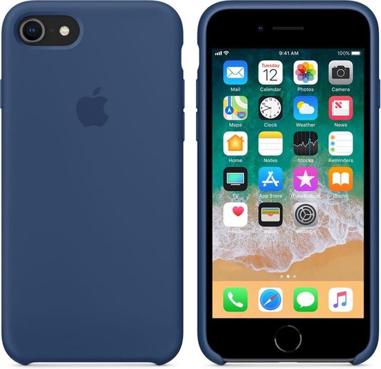 koolstof Integraal Isoleren Apple Siliconen Hoesje voor iPhone 7/8 - Blue Cobalt - JustXL